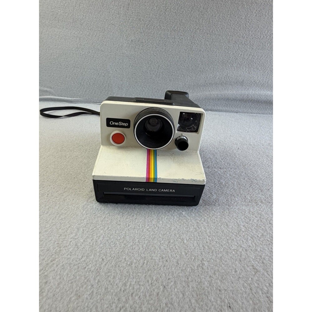 Vintage Polaroid One Step Land Camera W/ Rainbow Stripe Untested